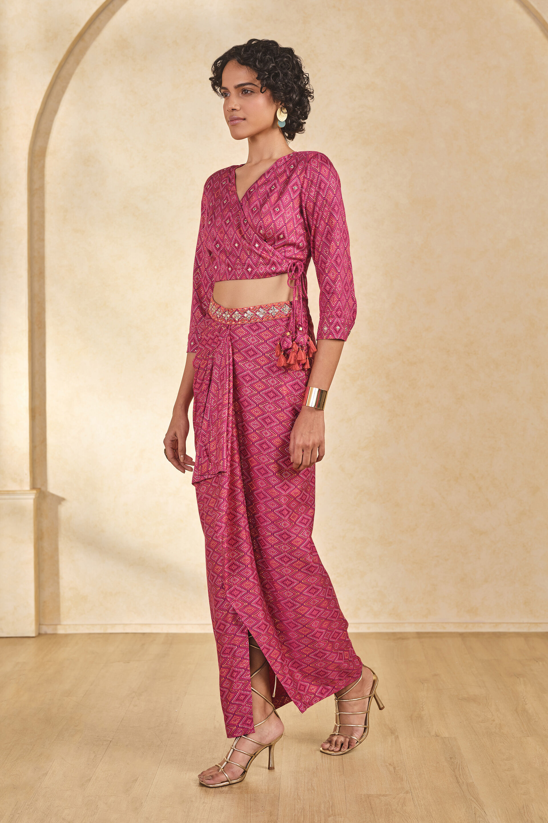 Gul Geometric Co-ords Set, Pink, image 3